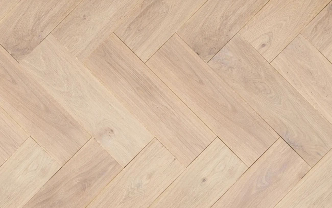 Visgraat Parket Rustiek Eiken Multiplank – Wit Geolied